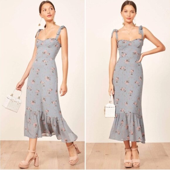 Reformation Dresses & Skirts - REFORMATION Nikita Blue Midi Dress Avignon Floral